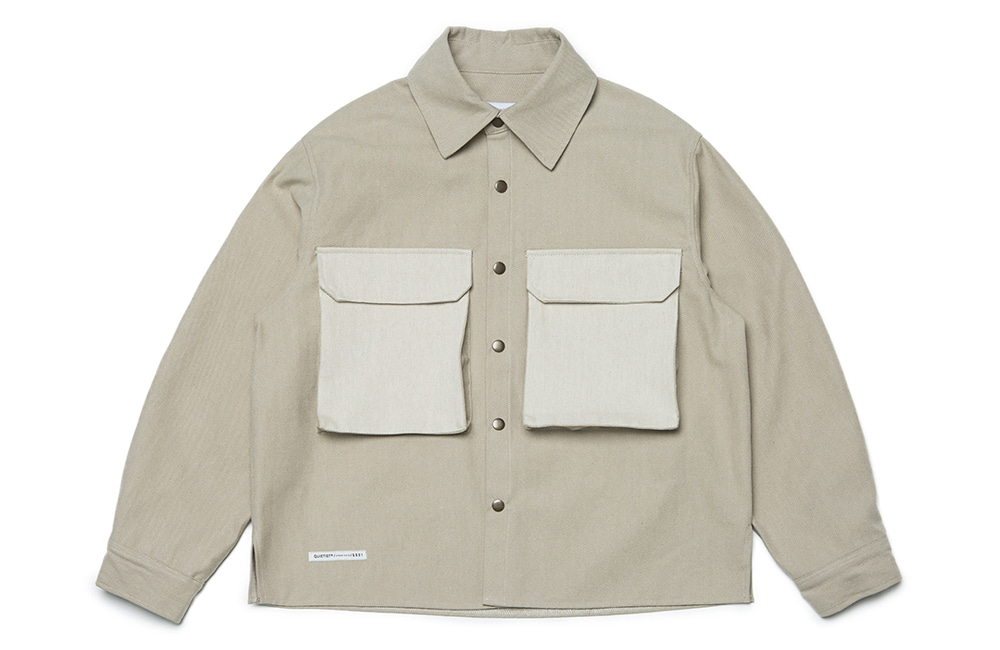 Dual Denim Cover-all Jacket (beige)