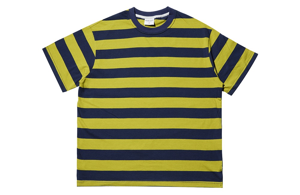 Border Stripe 1/2 T-shirts (olive)
